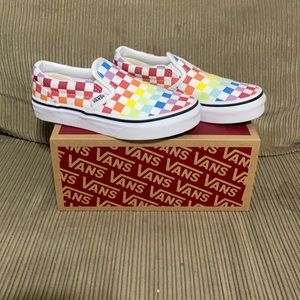 Vans little girls rainbow checks